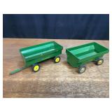(2) 1/16 John Deere Flare Box Wagons