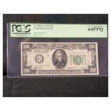 1934A $20 Federal Reserve Note Chicago District PCGS Currency 64PPQ