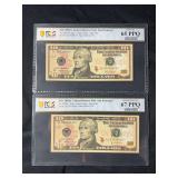 2004A $10 Federal Reserve Star Notes San Francisco PCGS 65PPQ & 67PPQ