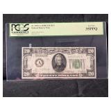 1928B $20 Federal Reserve Note Boston PCGS Currency 35PPQ