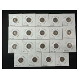 Lot of 19 1943 Mercury Dimes, 1943-D and 1943-S Mint Marks