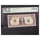 2001 $1 Federal Reserve Star Note Fr. 1926-H PCGS Currency 65PPQ