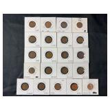 Lot of 19 Lincoln Wheat Cents 1909-1955 Mixed Mint Marks