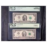 Two PCGS Graded US $2 Federal Reserve Notes: 1995 and 2013 Star Note