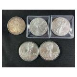 2001, 2022, 2024 American Silver Eagle 1 oz Coins
