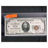 1929 Federal Reserve Bank of New York $20 National Currency Note