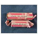 Lot of 2 Rolls Lincoln Wheat Cents 1910s and 1920s