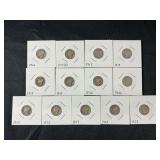 Lot of 13 Mercury Dimes 1916-1923 S Mint Mark