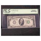 1934A $10 Federal Reserve Note Minneapolis PCGS 63PPQ