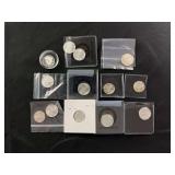 Lot of Fractional Silver Rounds and Coins, Various Designs