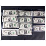 Lot of 10 US 2017 Series One Dollar Star Notes