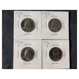 1972-S, 1973-S, 1974-S, 1976-S Washington Quarter Proof Set