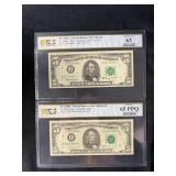 1963A Boston Star Note & 1988A Richmond $5 Federal Reserve Notes PCGS Graded
