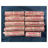 Lot of 10 Rolls Lincoln Wheat Cents 1940s