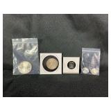 Silver Bullion Lot: 1929 Indian Head Round, 1 Gram Bar, and Fractional Silver Rounds