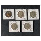 1965, 1966, 1967 Kennedy Half Dollars (5-Coin Lot)