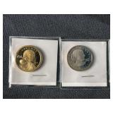 2003 S Sacagawea Dollar & 1979 S Susan B. Anthony Dollar Proof Coins