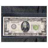 1934 Federal Reserve Note $20 Bill St. Louis District H