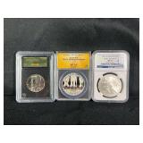 1973 Kennedy Half Dollar, 2010-W Disabled Veterans Dollar, 2012-W Infantry Dollar