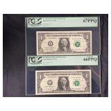 2003 & 2013 $1 Federal Reserve Star Notes PCGS Graded