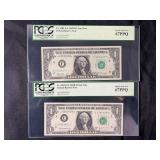 1963B & 1969B $1 Star Notes PCGS Currency 67PPQ