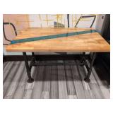 (1) Wood Top Table - Epoxy Blue/Green - 48" x 25"
