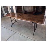 (1) Wood Top Table Folding Legs - 80" x 22" x 30"
