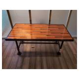 (1) Wood Top Table - 49" x 26" x 21"