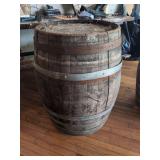 (1) Wooden Whiskey Barrel 22" x 35"