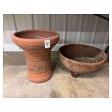 Set of Two Decorative Terracotta Planters