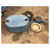 Assorted Blue Enamelware Kitchenware