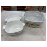 Corning Ware Spice of Life and Blue Cornflower Casserole Dishes