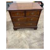 Burl Wood Veneer Chest with Pull-Out Work Surface