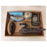 Collection of Assorted Laundry Irons and Fluter