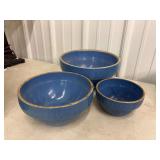 (3) Whitehall Pottery Nesting Bowls