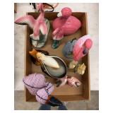 Assorted Flamingo and Pelican Ceramic and Beaded Decorative Figures