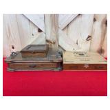 Wooden Cigar Box and Decorative Serving Tray