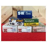 Assorted 9mm Luger Ammunition Boxes