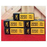 Browning 223 Rem 55gr FMJ Ammunition, 5 Boxes
