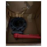 Industrial Butterfly Valve with Red Lever Handle