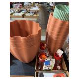 Assorted Plastic Planters and Wild Wings Hummingbird Feeders