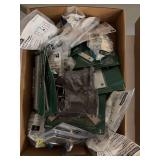 Assorted Everbilt Hardware Lot Including Mending Plates, Gate Knobs, and Barrel Bolts