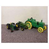 (3) John Deere Cookie Jar + Tractors