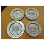 (4) John Deere Pewter Plates