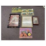 (6) John Deere Prints, Pictures, Place Mat, Clock
