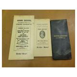 (3) John Deere Order Blanks + Price Book