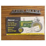 (2) John Deere Name Plate + Ink Blotter