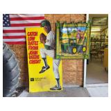 (2) John Deere Sign + Wall Hanging