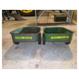 (2) John Deere Pedal Tractor Trailers Ertl