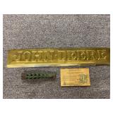 (3) John Deere Name Plate, Card, Handle
